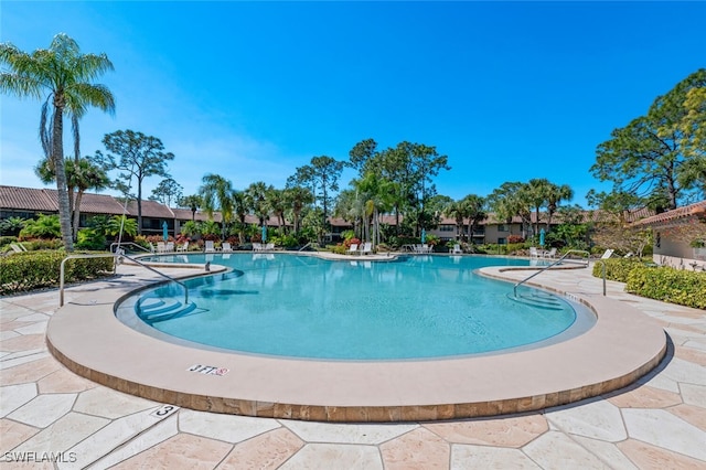 view of pool featuring a patio area