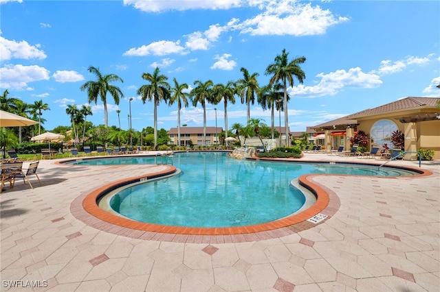 view of pool with a patio