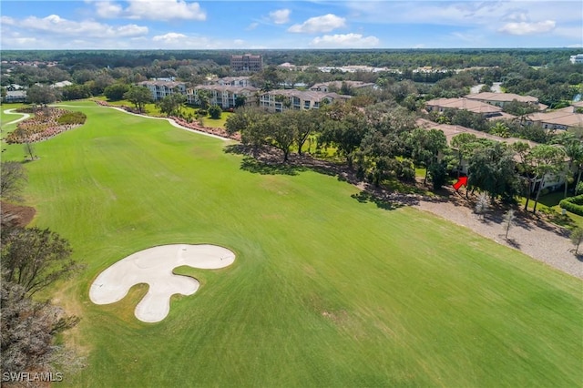 bird's eye view featuring view of golf course