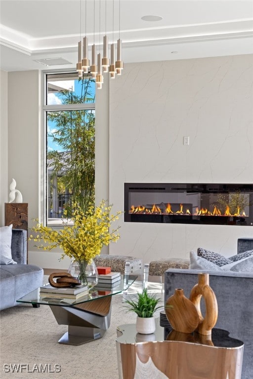 living room featuring carpet flooring