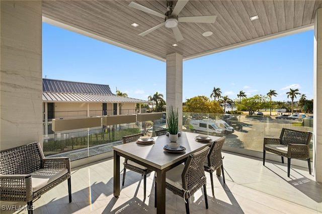 view of patio / terrace with ceiling fan