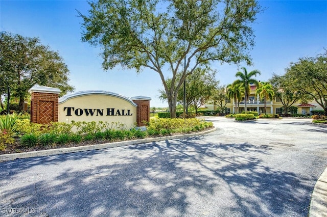 view of community sign