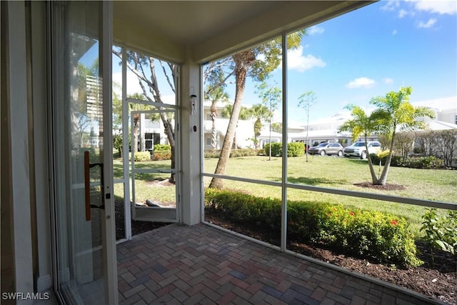 view of unfurnished sunroom