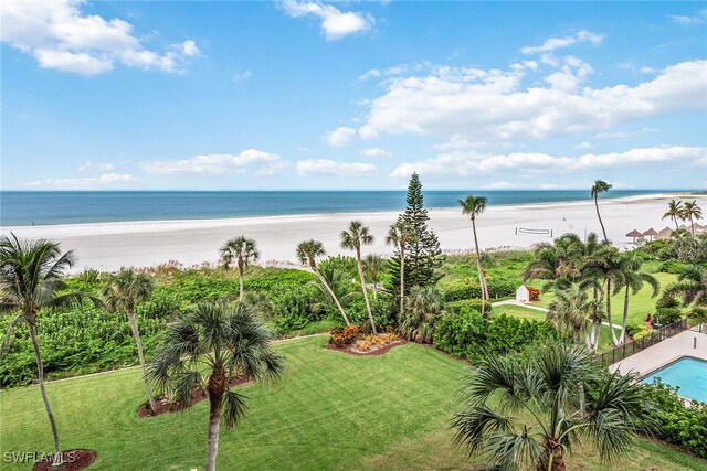 water view with a view of the beach