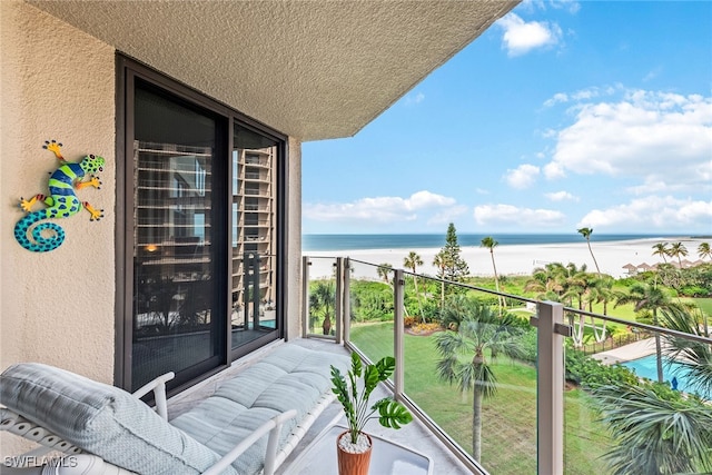 balcony with a water view