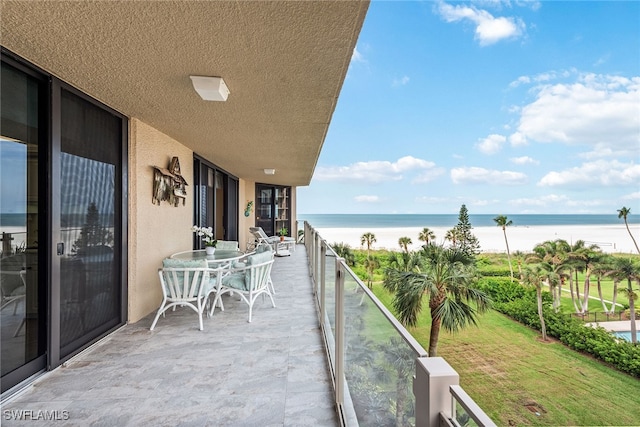 balcony with a water view