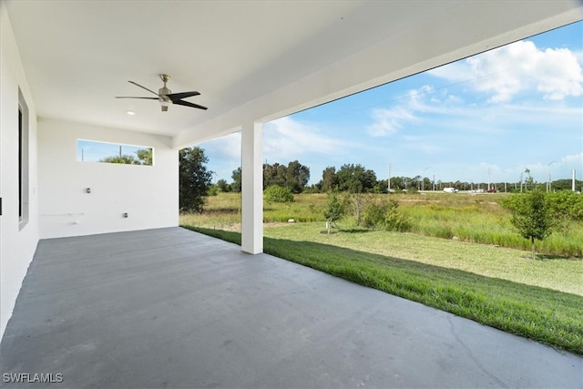 view of patio / terrace with ceiling fan