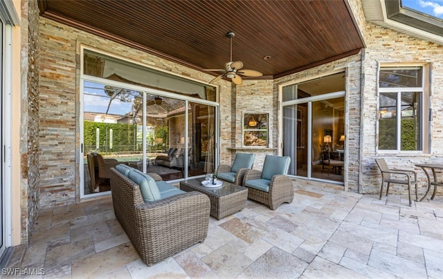 view of patio with ceiling fan