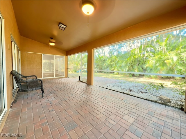 view of patio with ceiling fan