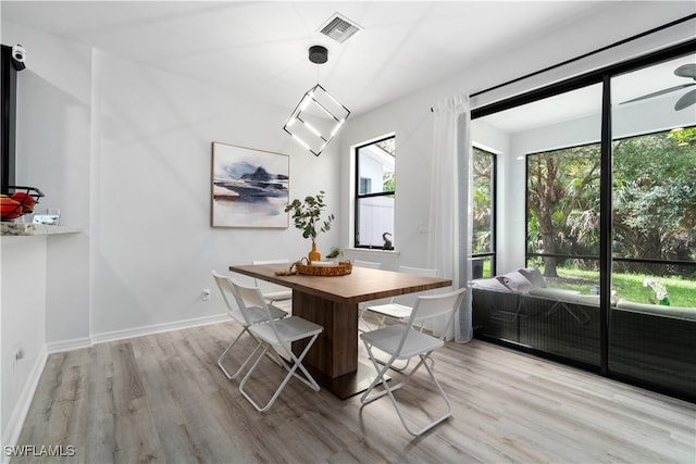 dining area featuring light hardwood / wood-style flooring