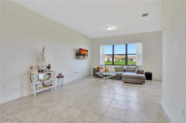 view of tiled living room