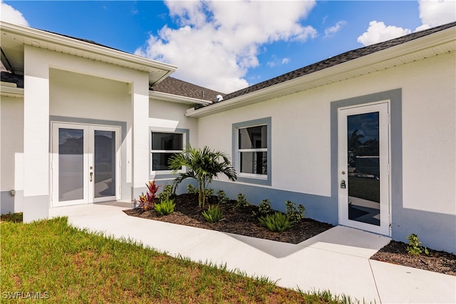 view of exterior entry with french doors