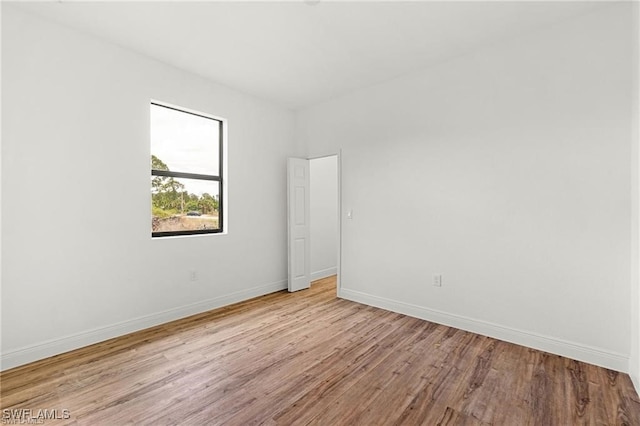 empty room featuring light wood-type flooring