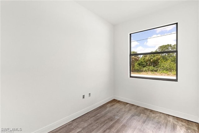 unfurnished room featuring wood-type flooring and a wealth of natural light