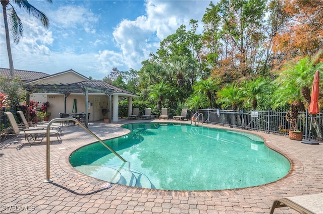 view of pool with a patio