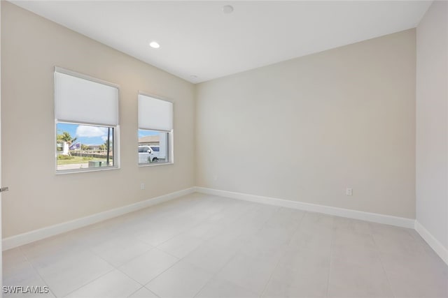 view of tiled spare room