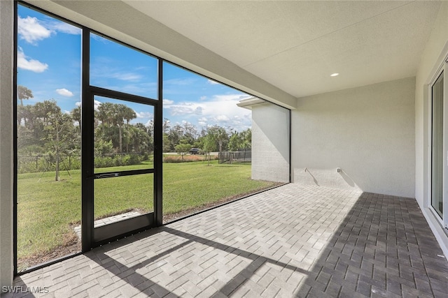 view of unfurnished sunroom