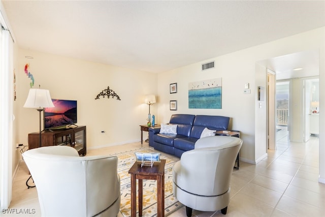 view of tiled living room