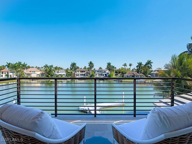 balcony with a water view