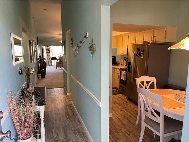 hall featuring hardwood / wood-style floors