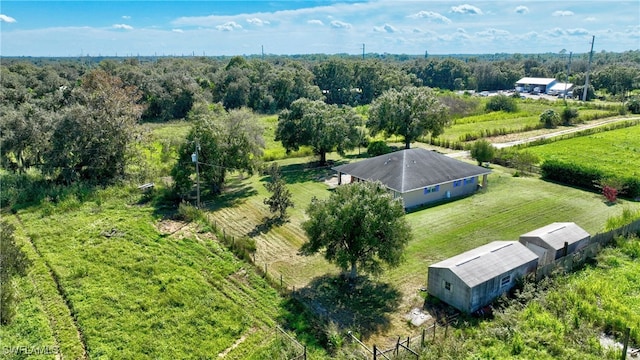 bird's eye view with a rural view