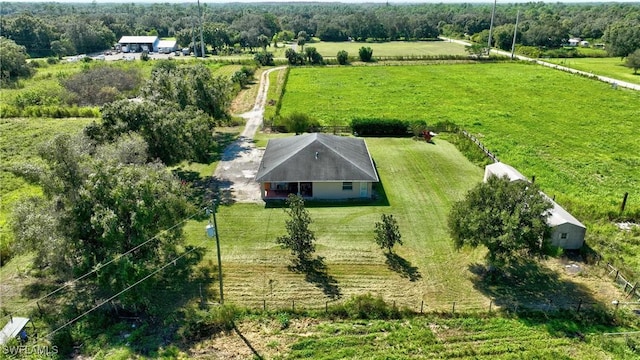 bird's eye view with a rural view