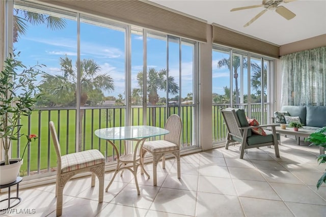 sunroom with tile patterned floors