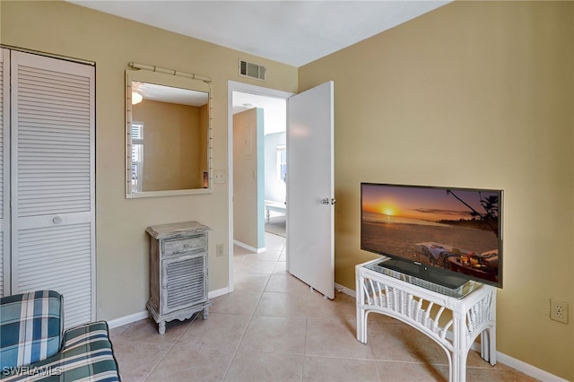 view of tiled living room