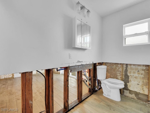 bathroom featuring hardwood / wood-style flooring and toilet