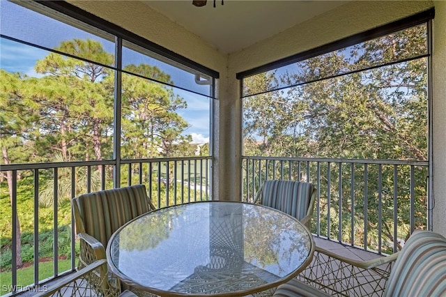 sunroom / solarium with a wealth of natural light