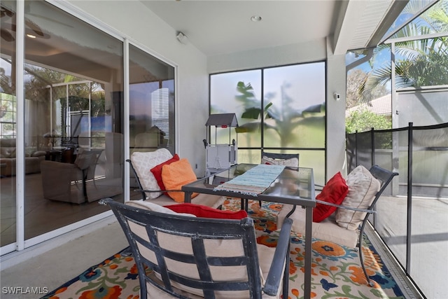 sunroom with plenty of natural light