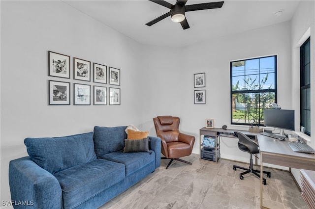 office with ceiling fan