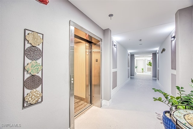 11701 Olivetti Ln Unit 307, Fort Myers, FL 33908 - hall with baseboards and elevator