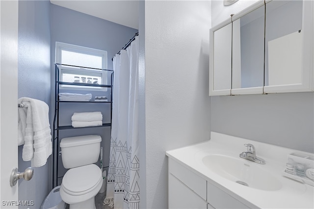 bathroom with toilet and vanity