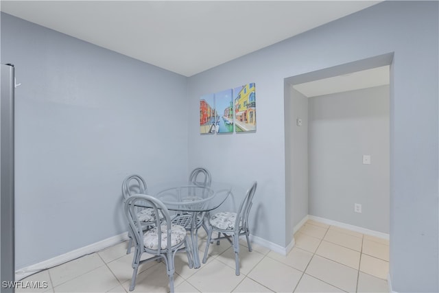 view of tiled dining area