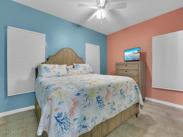 bedroom with ceiling fan