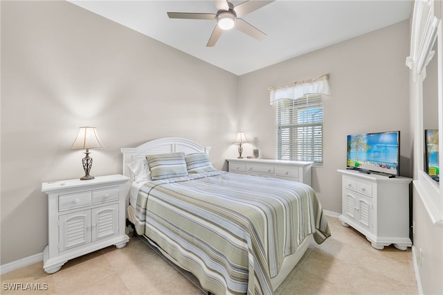 bedroom featuring ceiling fan