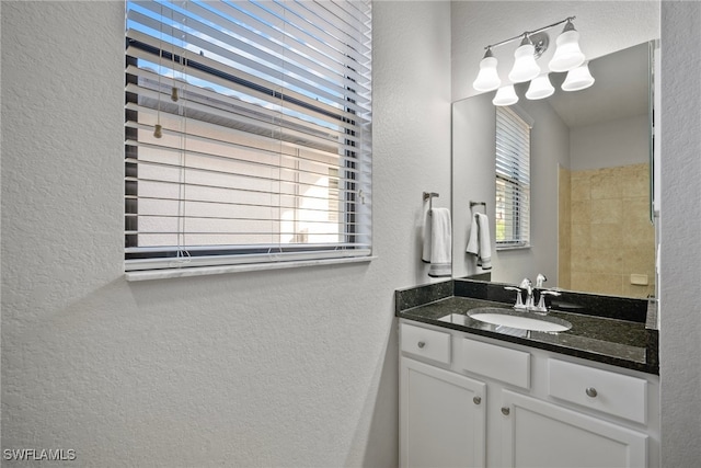 bathroom with vanity and plenty of natural light