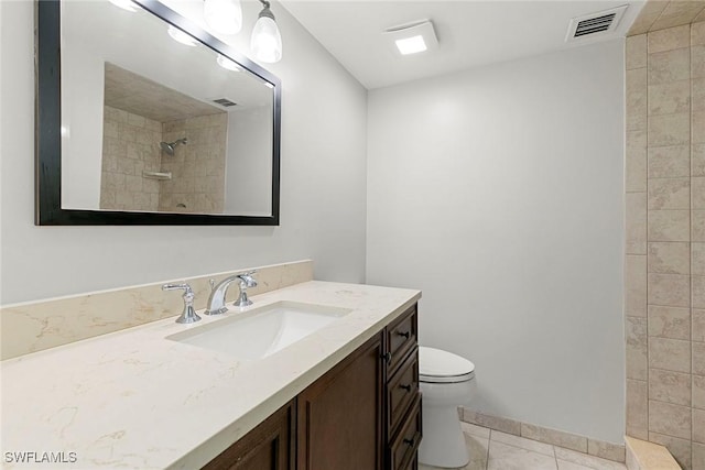 14 Manor Ter Unit 9-106, Marco Island, FL 34145 - full bathroom featuring vanity, tile patterned floors, and tiled shower