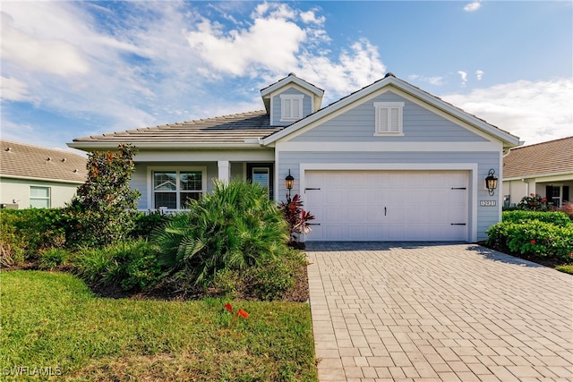 view of front of house with a garage