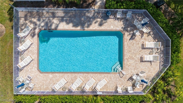 view of pool featuring a patio