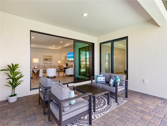 view of patio / terrace with an outdoor living space