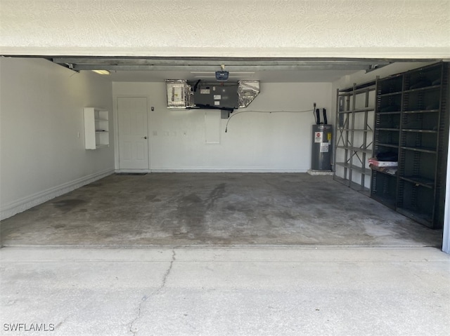 garage with electric water heater