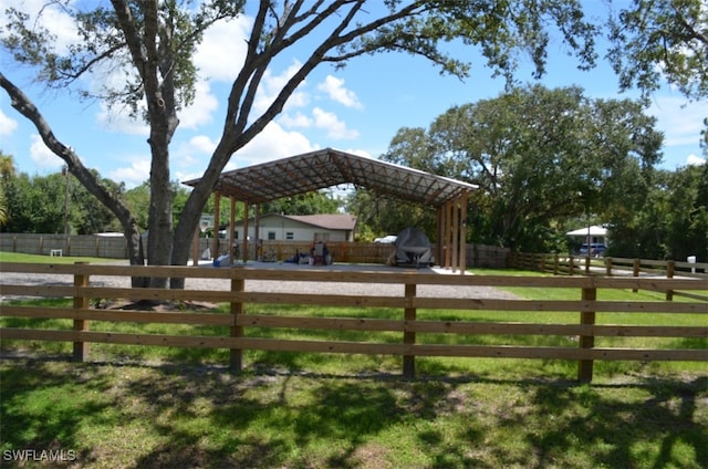 view of yard with a carport