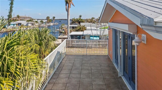 balcony with a water view