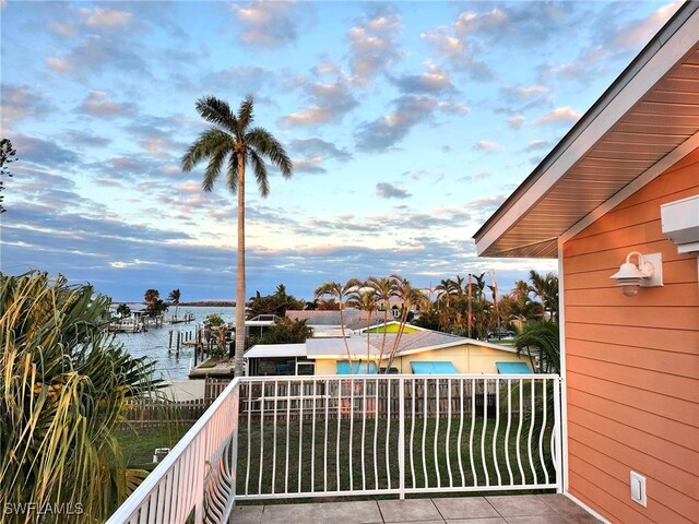 balcony with a water view