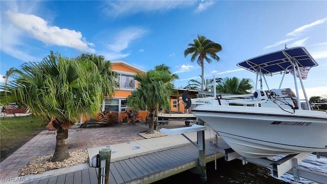 view of dock area