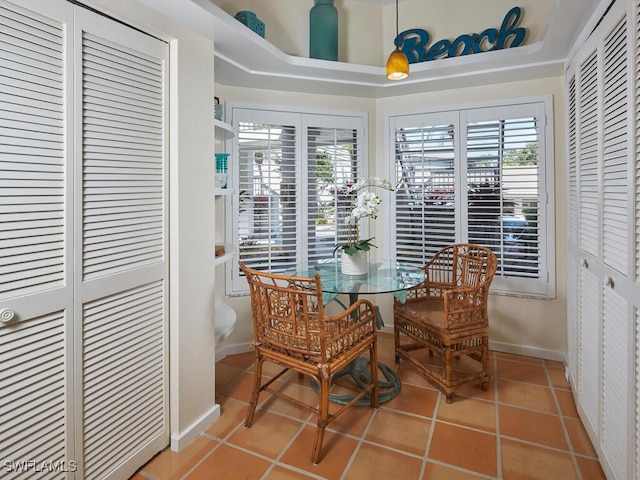 tiled dining room featuring a wealth of natural light