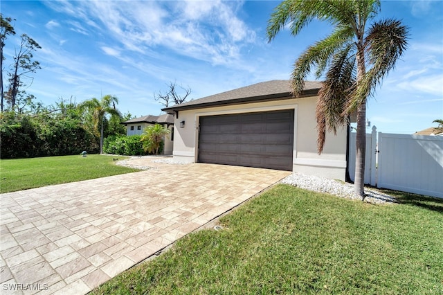 view of front of home featuring a front lawn