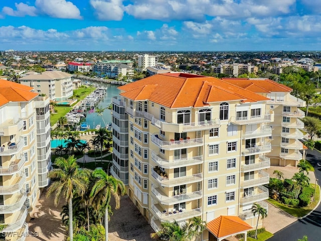 view of property with a water view